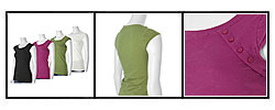 Self Esteem Junior's Button Accent Cap Sleeve Top