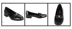 Prada Women's Patent Leather Logo Loafers