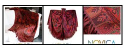 'Floral Splendor' Wool Throw (India)