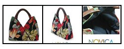 Cotton 'Lotus Rose' Handbag (Thailand)