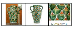 Ceramic 'Antique Emerald' Vase (Mexico)
