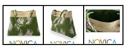 Cotton and Rattan 'Verdant Desire' Handbag (Thailand)