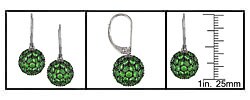 14k White Gold Tsavorite Leverback Dangle Earrings