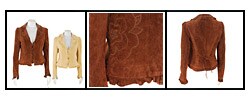 Black Rivet Women's Ruffle Detail Suede Blazer