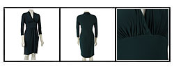 Evan Picone Women's Banded Waist V-neck Dress
