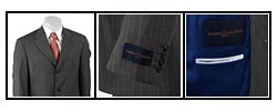 Tommy Hilfiger Men's Grey/ Rose Stripe Wool Suit