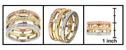 14k Tri-tone Gold 1ct TDW Diamond Fashion Ring (H-I, I2-I3)