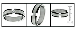 Stainless Steel Tension-set Cubic Zirconia Ring