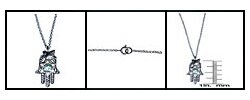 Filligree Dove of Peace and Star Chamsa Necklace (Israel)