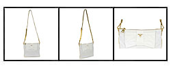 Prada 'Tessuto Fiocco' White/ Gold Messenger Bag