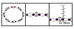Freshwater Pearl and Amethyst Bead Bracelet (7-8 mm)