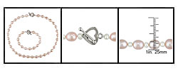 FW Pink and White Pearl Necklace Bracelet Set