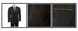 Joseph Abboud Men's Charcoal Pinstripe Wool Suit