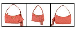 Prada 'Tessuto Flowers' Small Orange Handbag