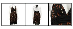 London Times Women's Copper/ Black Halter Dress