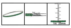 14k White Gold Emerald Bangle Bracelet