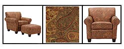 Mira 8-way Hand-tied Paisley Arm Chair and Ottoman
