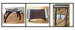 Hand-crafted Modern Fante Bow Bench (Ghana)