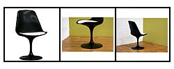 Redd Black Chair with White PVC Cushion