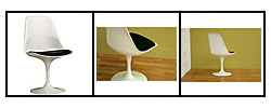 Redd White Chair with Black PVC Cushion