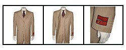 Mantoni Urban Diamond-shaped Lapel Sand Wool Suit