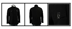 Cole Haan Men's Black Wool Blend Military Jacket