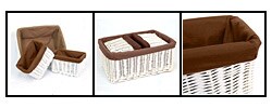 Wicker Storage Basket with Fabric Liner (Set of 3)