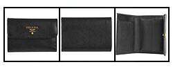 Prada Black Saffiano Metal Tri-fold Wallet