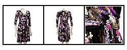 Lily Women's 3/4-sleeve Mock Wrap Casual Dress