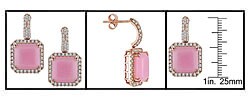 14k Pink Gold Pink Opal and 1ct TDW Diamond Earrings (G-H-I, SI)