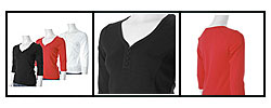 French Dressing Women's 4-button Henley Top