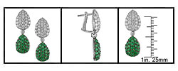 18k Gold 1 3/4ct TDW Diamond and Emerald Earrings (GHI, SI)