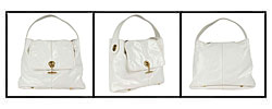 YSL 'Capri' White Patent Leather Medium Tote
