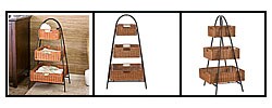 Rattan 3-tier Arced Storage Basket Shelf