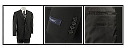 Haspel Men's Black Wool Blend 2-button Suit