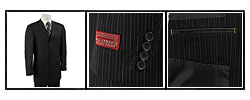 Wall Street Collection Men's Navy Multistripe Suit
