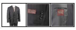 Wall Street Collection Men's Navy Stripe Wool Suit