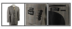 Adolfo Men's Grey Plaid Wool 3-button Suit