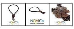 Coconut Shell 'Cocoa Blossom' Long Necklace (Thailand)