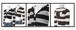 Loca Loca Junior's Cropped Stripe Cardigan Sweater