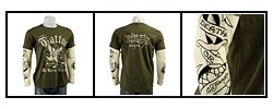 Ed Hardy Men's Premium Eagle Tattoo Double Sleeve T-shirt