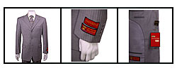 Mantoni Men's 3-button Charcoal Striped Wool Suit