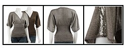 Belldini Women's Kimono Sleeve Glitter Shirt