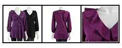 Spense Women's 3/4-sleeve Ruffle Tunic Top