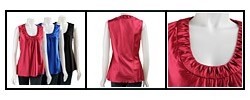 Spense Women's Pleated Scoop Neck Shirt