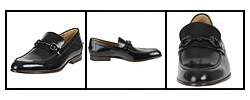Gucci Black Wimbledon Leather Horsebit Loafers