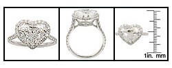 18k White Gold 4 1/2ct TDW Heart Diamond Ring (SI-1-2)