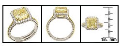 18k Gold 3 4/5ct TDW Yellow Radiant Diamond Ring (G-H, SI-1)