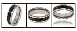 Flat Titanium Ring with Black Carbon Fiber Inlay