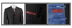 FUBU Men's Blue Stripe Peaked Lapel 4-button Suit